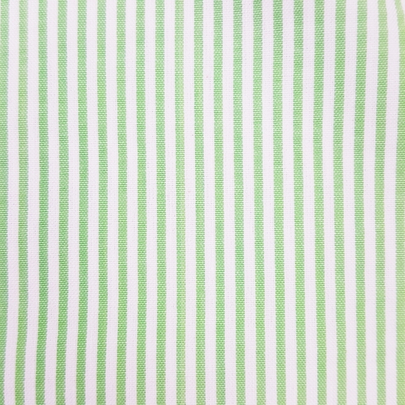 ELLIE O Vintage Linens Drawstring Shorts, Spring Cut, Green Stripe Made in Egypt - Picture 2 of 5
